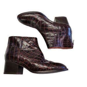 Seychelles Floodplain Croco Chelsea Heel Boots 7